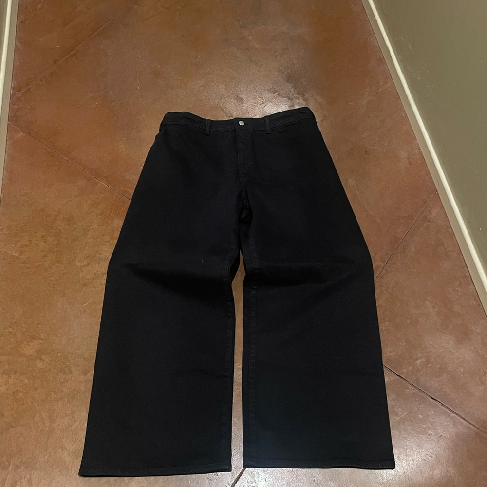 Black Vintage Wide-Leg Pants